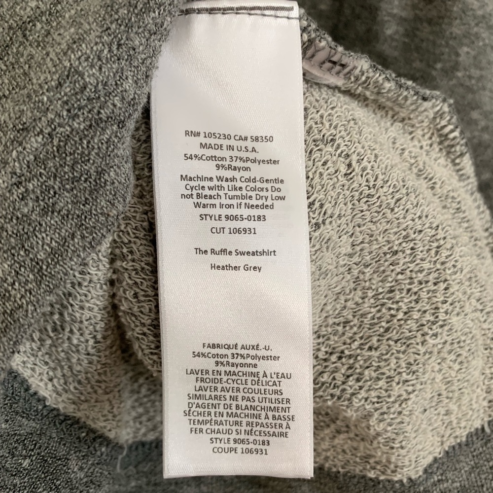Current/Elliott Ruffle Sweatshirt NWOT - Picture 7 of 7